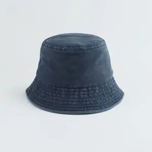 做旧洗水港风复古渔夫帽情侣时尚短檐盆帽纯色防晒遮阳百搭平顶帽子