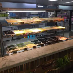 定做不锈钢自助香锅开放式明档菜品展示柜串串火锅喷雾选菜柜