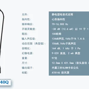 PRO 40Q铁三角心形指向鹅颈麦克风/话筒+AT8668S底座