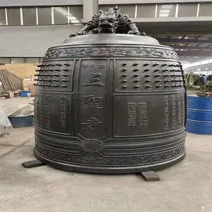 金属装饰工艺镀铜鼎寺庙铸铜钟铁钟定制仿古建筑撞钟制作焕环祥
