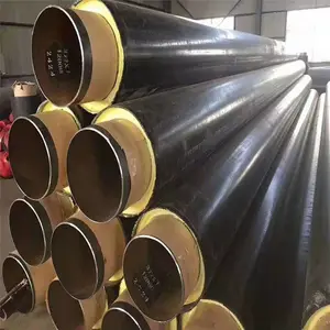 聚氨酯无缝焊接保温管供应厂家，478*7聚氨酯热力采暖保温管