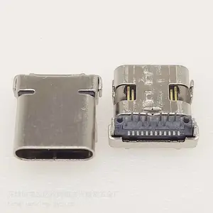 TYPE-C 24P����9.87ĸ�� ǰ�����ʽDIP+SMT�������ӿ�