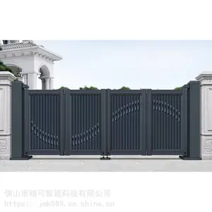 厂家直销欧式折叠门整套门铝合金别墅门铸铝庭院门铝艺电动悬浮门