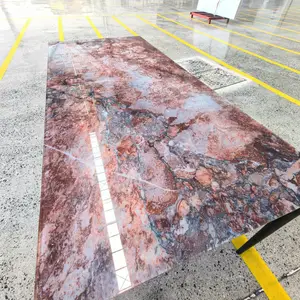 定做桌面大理石纹钢化玻璃台面防爆玻璃餐桌茶几桌面玻璃长方形
