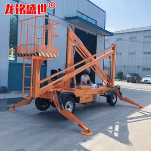 龙铭柴油两用曲臂式升降机 路政园林维修作业升降车 曲臂式液压升降平台