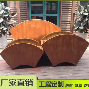 甘肃兰州实木花箱厂家-防腐木花盆花槽现货批发