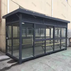 不锈钢吸烟亭户外工厂工地茶水室工厂公共环保吸烟亭