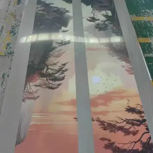 电梯厅门图案定制 电梯轿门喷画 电梯后壁图案设计 电梯效果图