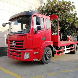 东风锦程单桥平板运输车 国六挖机拖车厂家价格