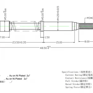 厂家现货大电流螺纹探针真空炉电源柜通电连接器铍铜弹簧针