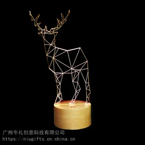 牛礼创意触摸式北欧led小夜灯小鹿台灯跨境***ins床头台灯拍拍灯定制