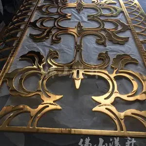 K 金定制不锈钢铜艺楼梯扶手 艺术定制铜艺屏风