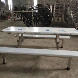 食堂餐桌八人位不锈钢防火板面学校食堂餐桌椅 昆明厂家直销