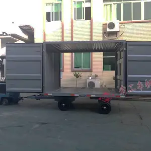 南工无动力全挂15吨三开门箱式平板拖车非标订