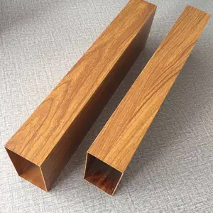 简易吊顶装饰 仿木纹U型槽铝 6061铝管 子弹头型材装饰铝天花