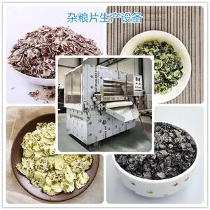 五黑杂粮麦片设备 泰诺黑豆片黑米片加工机器 速食杂粮压片机 提供技术
