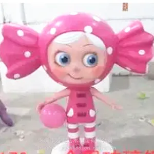 玻璃钢牛奶巧克力儿童糖果卡通商标动漫妹妹公仔雕塑