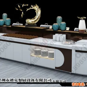 深圳迪克森自助餐台厂家 自助保温台 食堂餐线 1.8米布菲台 明档设备 可移动布菲台