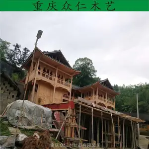 景区实木休闲木屋 樟子松传统木房子施工安装 众仁 木艺