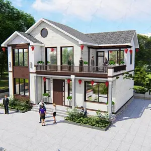 轻钢小别墅 抗风能力较强 两层可定制自建房 轻混房屋 埃菲尔定制