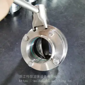 生产厂家卫生级手动不锈钢三片式焊接蝶阀 卫生阀门