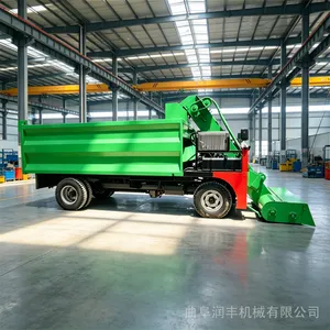 牧区用小型收粪车 电动款自走式运粪车 2立方小一点铲粪机