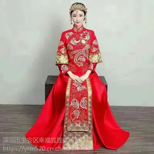 定制出售秀禾服龙凤褂宝安（福永、松岗、沙井）婚纱礼服中式秀禾礼服工厂店