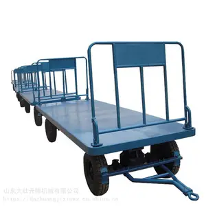 牵引式平板拖车 重型搬运拉货推车 厂区大吨位四轮货物运输车