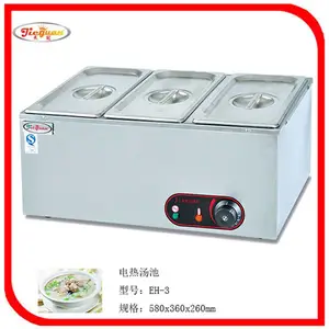 杰冠EH-3三盆电热保温汤池商用多功能台式饭菜保温柜自助餐保温台