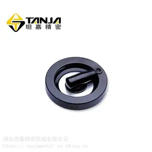 可折柄背面波纹手轮 黑色抛光手轮 手柄 机械手轮