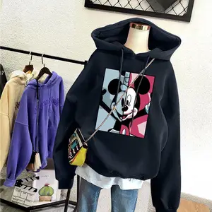 女装大毛圈中长款卫衣蚌埠市服装市场处理韩版女式卫衣加绒加厚
