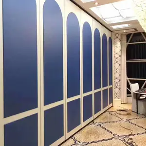 卡曼隔墙酒店宴会厅办公室电动活动折叠门饭店包厢移动屏风推拉吊轨道隔音隔断墙