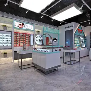 浙江绍兴复古风格眼镜店展柜设计装修