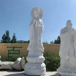 石雕观音汉白玉大型户外三面滴水观音像寺庙祭祀摆件