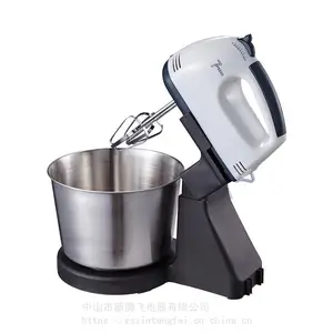 中山市新腾飞电器品牌 504S型号 出口内销带不锈钢盘座式7速电动打蛋器,打泡机,奶油打发器,和面机