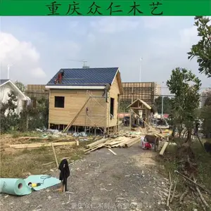 自贡公园樟子松售货车 实木保安亭 防腐木治安亭施工安装 众仁木艺