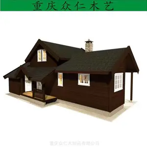大竹樟子松现代别墅 防腐木乡村别墅 芬兰木传统木房子设计施工 众仁木艺