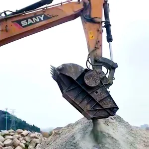三一245破碎斗现场加工水泥块破碎斗厂家