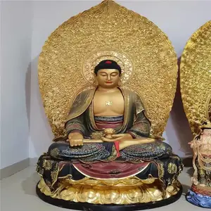 正圆玻璃钢三宝佛 寺庙三世佛佛像 木雕铜雕神像