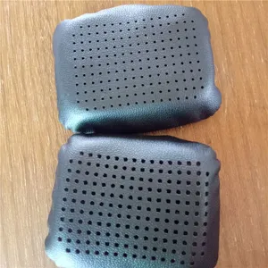 辉晟订做方形蛋白皮耳套 车缝柔纹PU皮音乐耳机套