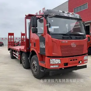 一汽解放J6国六前四后四8.38米低平板运输车北京总专卖CA5250TPBP62K1L5T3E6