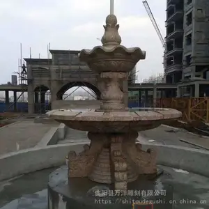 石雕喷泉黄锈石喷泉广场水钵雕塑厂家定做石雕修复