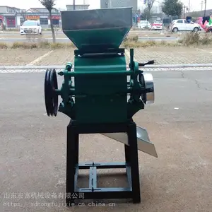 养殖饲料玉米挤扁机 宏富自产自销挤扁机厂家 20型电动五谷杂粮挤扁机