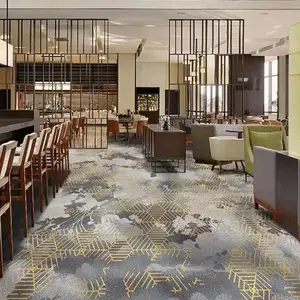 灰色花卉酒店公共区域满铺印花地毯耐磨色泽牢固***酒店地毯可定制可上门铺装800g