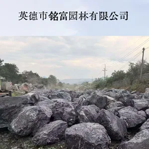 广 东源头黑山石130元/吨 天然野山石 水系驳岸草坪点缀景观石可挑石