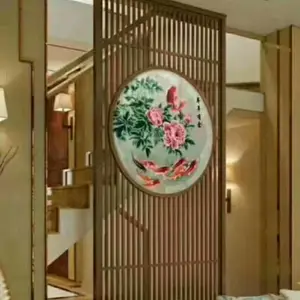河南郑州定制售楼部纯铜雕花隔断