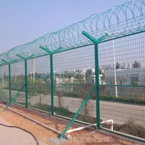 广西厂家 机场护栏网 南宁Y型柱 刀片刺绳安全防御盗爬网 监狱看守所防护隔离网