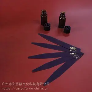 厂家直销试香纸定制香水调香师专用黑色***烫金烫银闻香纸评香条