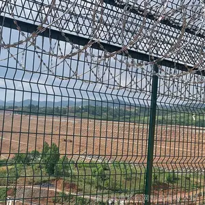 机场浸塑护栏网 机场防攀爬型护栏网 钢筋网防护围栏