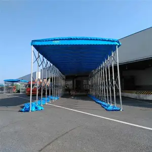 电动推拉活动雨棚 户外篮球场遮阳蓬 采用阻燃布